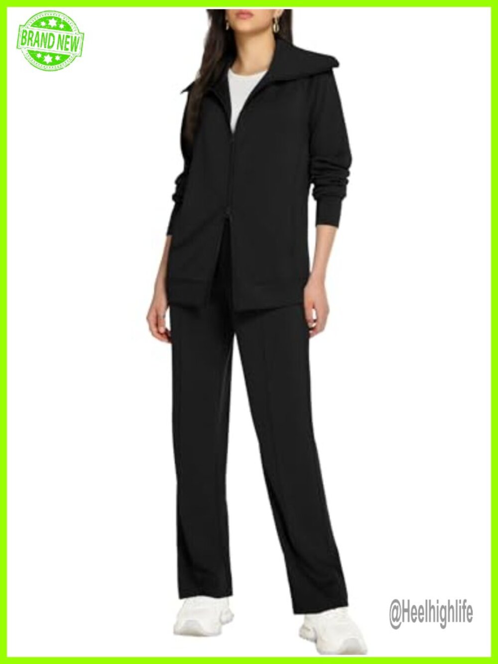 Women's 2 Piece Lounge Set Zip Up Track Suits Soft Stretchy